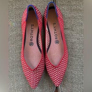 Rothy’s The Point Flats in Red Polka Dot